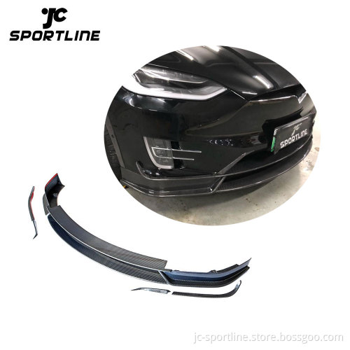 Carbon Fiber Auto Front Bumper Lip for Tesla Model X 75D/90D/P90D/100D/P100D (2016-2018)